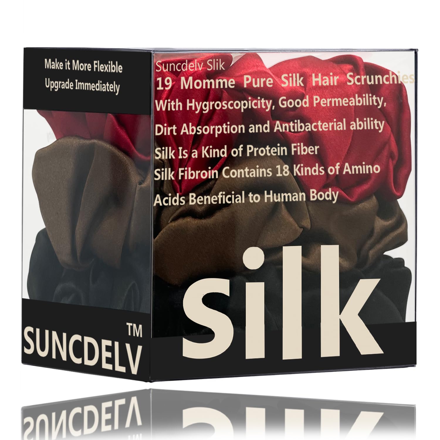 Silk Hair Towel, Friction-Resistant, Amino Acid-Rich, Durable, Breathable (6PCS(Bean Paste, Rose Gold, Rice White))